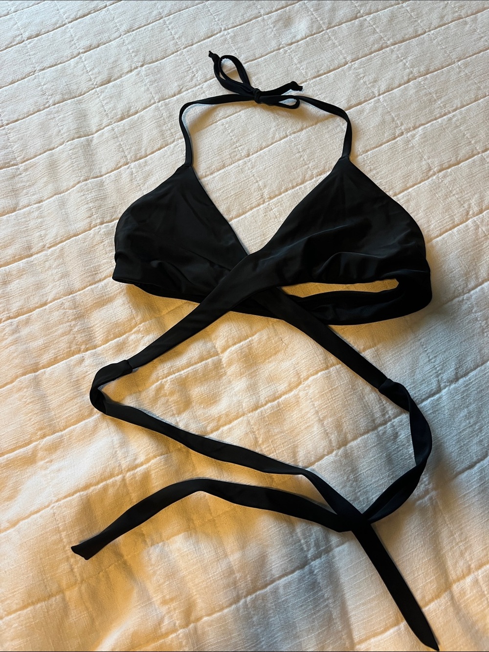Hollister Black Wrap Halter Bikini Top